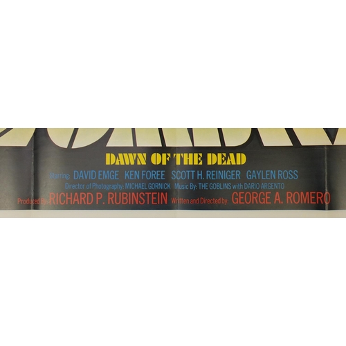 228 - Vintage Zombies Dawn of the Dead UK quad film poster, printed by Broomhead