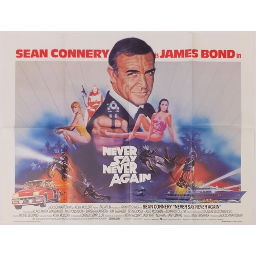 215 - Vintage James Bond 007 Never Say Never Again UK quad film poster, printed by W E Berry
