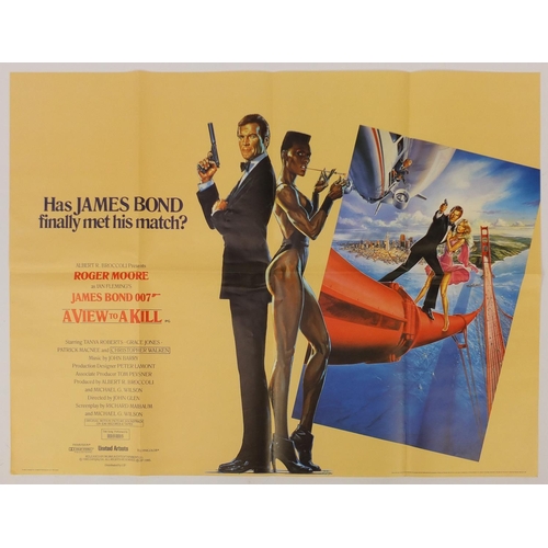217 - Vintage James Bond 007 A View To Kill UK quad film poster, printed by Lonsdale and Bartholomew