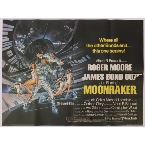 214 - Vintage James Bond 007 Moonraker UK quad film poster, printed by Lonsdale and Bartholomew 1979