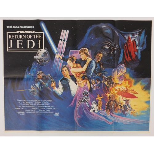 219 - Vintage Star Wars Return of The Jedi UK quad film poster, printed by Lonsdale and Bartholomew