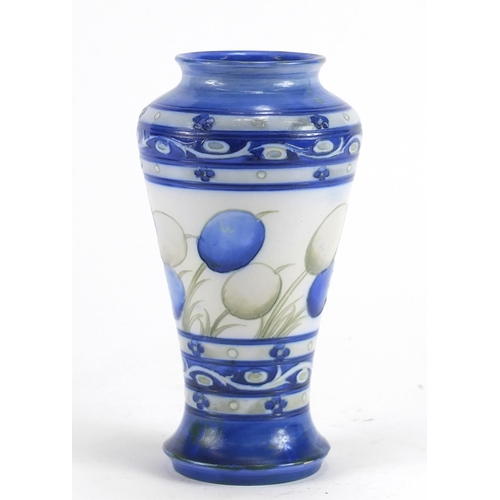 816 - William Moorcroft pottery vase hand painted in the Honesty pattern, painted and impressed marks to t... 