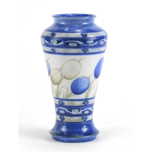 816 - William Moorcroft pottery vase hand painted in the Honesty pattern, painted and impressed marks to t... 