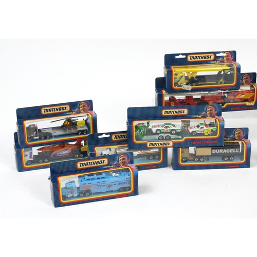 347 - Eighteen Matchbox die cast convoys with boxes including Pepsi, 7-UP, Michelin, Air Trainer and Air C... 