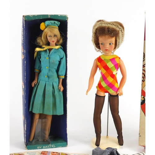 374 - Two 1960's dolls with accessories and boxes comprising Sindy in Weekenders with original clothes and... 