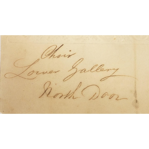 179 - Commemorative interest 1821 George IV coronation invitation, numbered 2537
