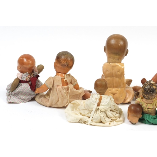372 - Eleven vintage dolls and three heads including a large German example by Heinrich Handwerck and Arma... 