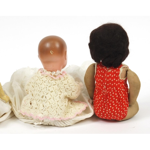 373 - Four vintage dolls with jointed limbs  including Kopplesdorf and Armand Marseille, the largest 51cm ... 