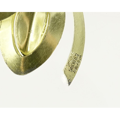 1007 - Norwegian sterling silver and guilloche enamel brooch, bracelet and earrings, the brooch 6cm in leng... 