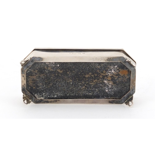 898 - Rectangular silver and green guilloche enamel jewel box, indistinct makers mark, Birmingham 1931, 9.... 