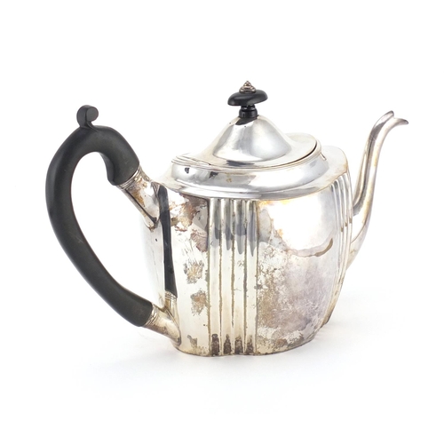 886 - Georgian silver teapot by Peter, Ann and William Bateman, London 1802, 17cm high, 484.0g
