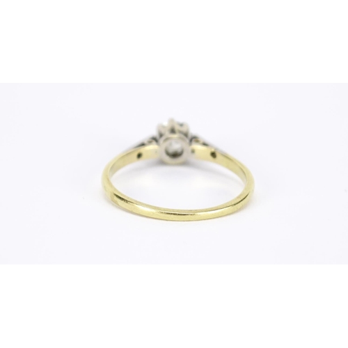 990 - 18ct gold diamond solitaire ring, size P, 2.4g