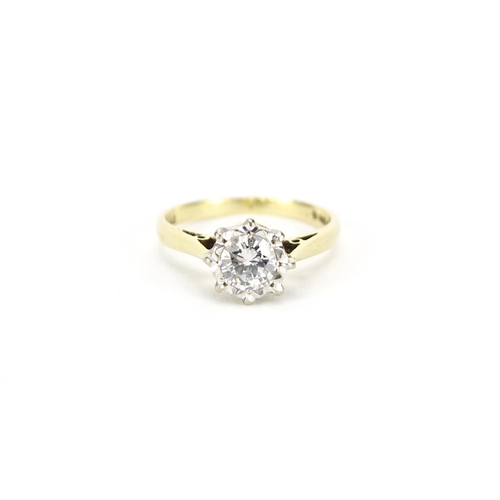 970 - 18ct gold diamond solitaire ring, A.T Ld makers mark, size L, 3.0g