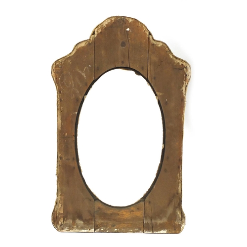 1482 - 19th century frame with oval aperture and applied bone panels, 80cm x 51cm