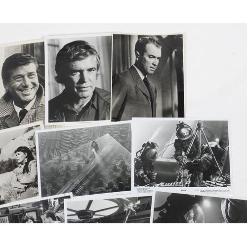 207 - Vintage film press photographs including Alien, The Peking Medallion and Wait Until Dark, some with ... 