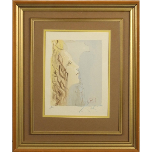 1473 - Salvador Dali - The Greatest Beauty of Beatrice, pencil signed lithograph in colour, details verso, ... 