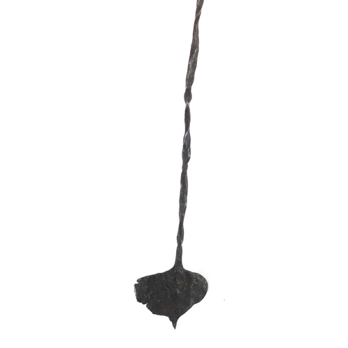 110 - Antique wrought iron arrow, possibly medieval, 38cm in length