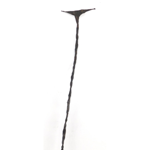 110 - Antique wrought iron arrow, possibly medieval, 38cm in length
