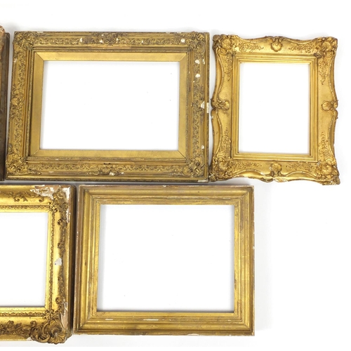 1481 - Nine 19th century and later gilt frames including Gesso, the largest 81.5cm x 51cm