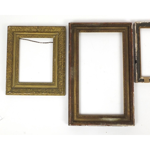 1481 - Nine 19th century and later gilt frames including Gesso, the largest 81.5cm x 51cm