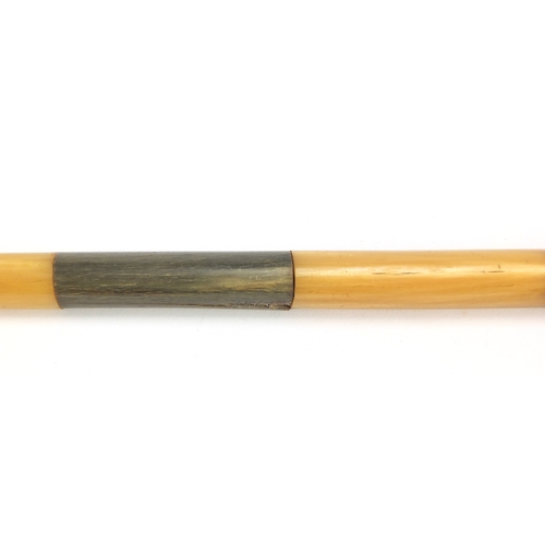 140 - Segmented horn and bone walking stick, possibly rhinoceros horn, 98cm in length