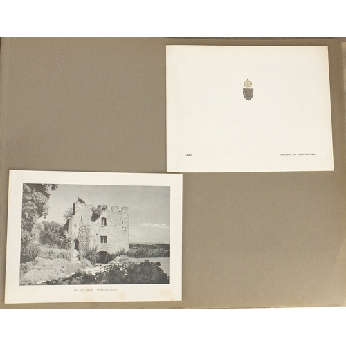 181 - Commemorative ephemera arranged in an album, relating to the Duchy of Cornwall including Christmas c... 