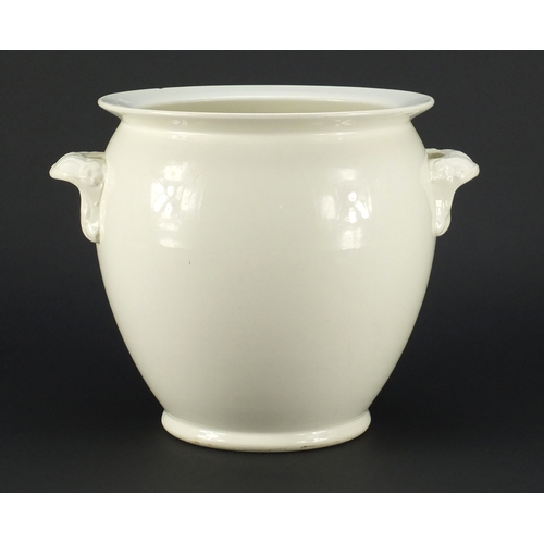766 - Victorian cream pot by The Dairy Supply Co with twin handles, factory marks to the base, 24cm high