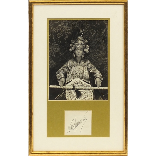 204 - Two Alla Nazimova ink autographs with black and white photographs, mounted and framed, the largest 3... 