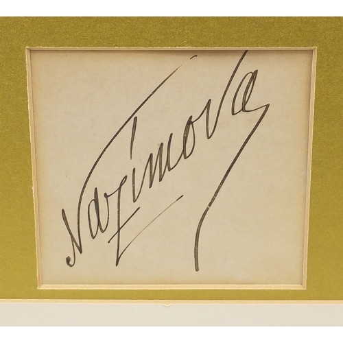 204 - Two Alla Nazimova ink autographs with black and white photographs, mounted and framed, the largest 3... 