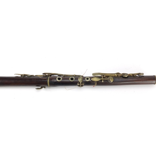178 - Victorian rosewood five piece flute and one other, the larger 65.5cm in length