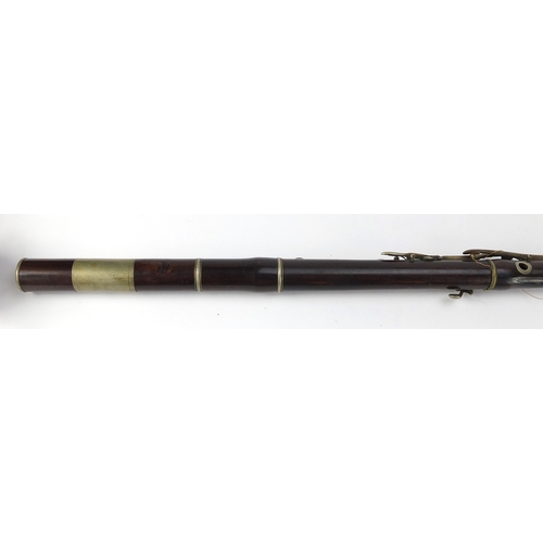 178 - Victorian rosewood five piece flute and one other, the larger 65.5cm in length