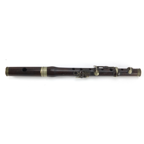 178 - Victorian rosewood five piece flute and one other, the larger 65.5cm in length