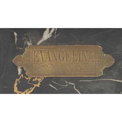 1 - Aristide Petrilli, white marble carving titled 'Evangelina', signed to the reverse, raised on a marb... 