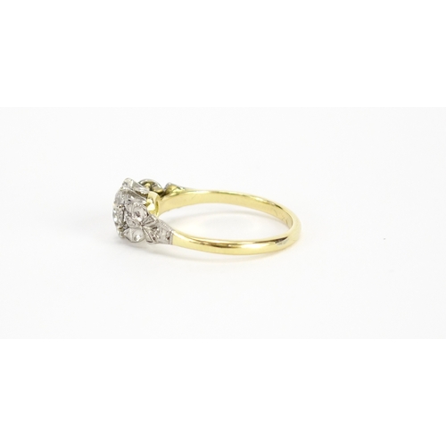 994 - *Description amended 01-11-19* 18ct gold and palladium diamond solitaire ring, approximately 0.5ct, ... 