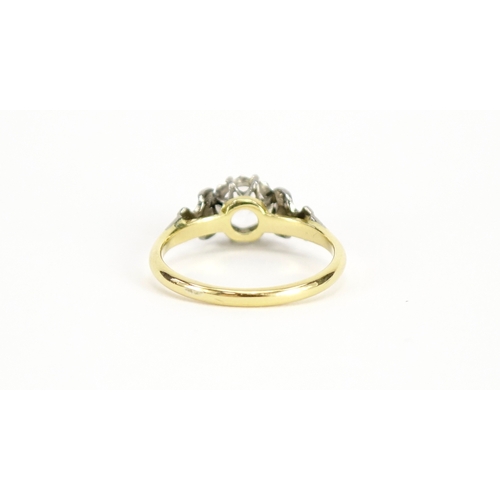 994 - *Description amended 01-11-19* 18ct gold and palladium diamond solitaire ring, approximately 0.5ct, ... 