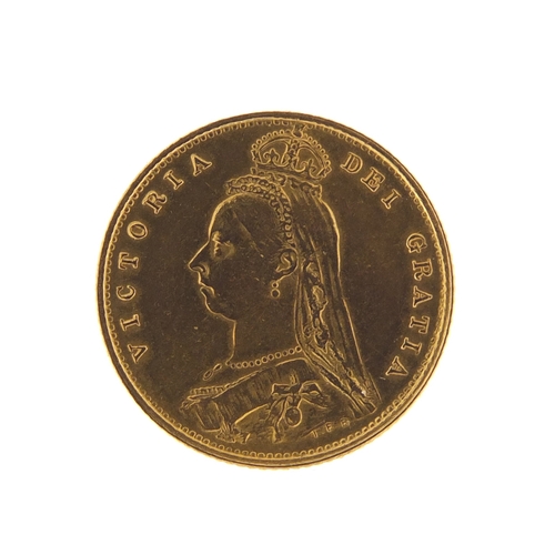 242 - Queen Victoria 1887 shield back half sovereign