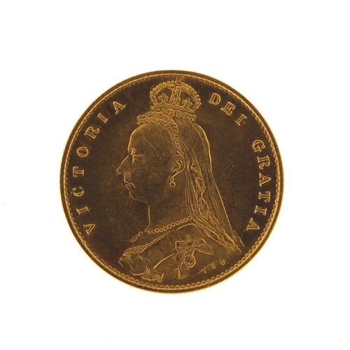 244 - Queen Victoria 1887 shield back half sovereign