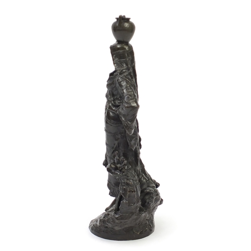 3 - Edouard Drouot, large patinated bronze study of a female holding a vessel, Retour Le Fountain, 60.5c... 