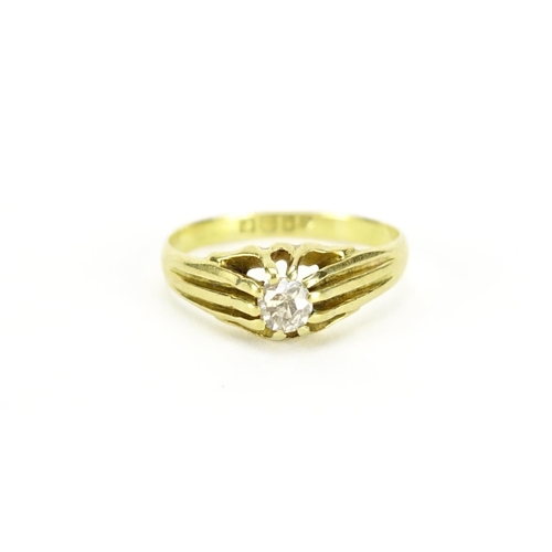 2787 - 18ct gold diamond solitaire ring, size N, 3.1g