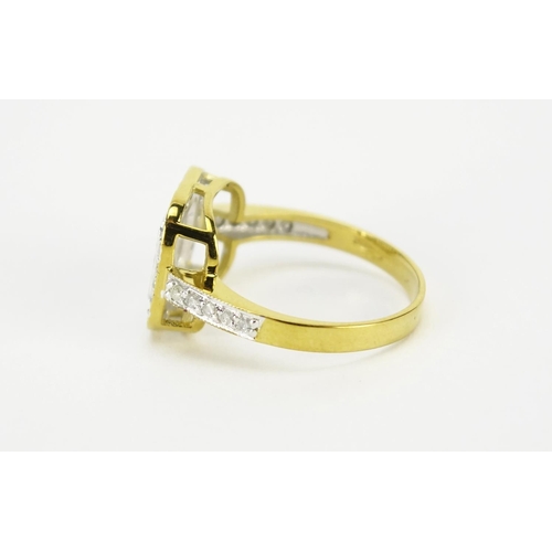 2835 - 18ct gold diamond cluster ring, size L, 3.5g