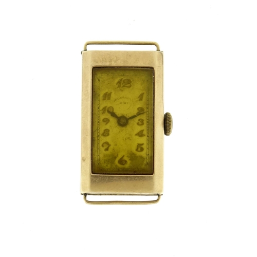2792 - Vintage 9ct gold Ingersoll wristwatch, overall 3.6cm in length,14.8g