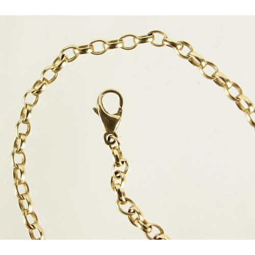 2826 - 9ct rose gold belcher link necklace, 50cm in length, 10.8g
