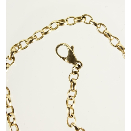 2826 - 9ct rose gold belcher link necklace, 50cm in length, 10.8g