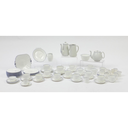 2268 - Shelley tea and dinnerware including coffee pot, teapot, trio's and sandwich plate
