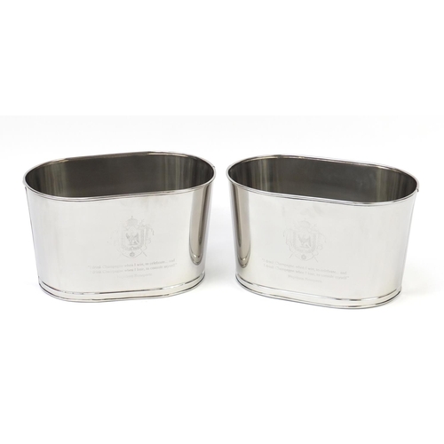 2325 - Pair of Bollinger design aluminium ice buckets, each 26cm H x 44cm W