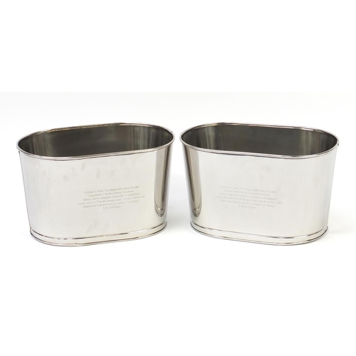 2325 - Pair of Bollinger design aluminium ice buckets, each 26cm H x 44cm W