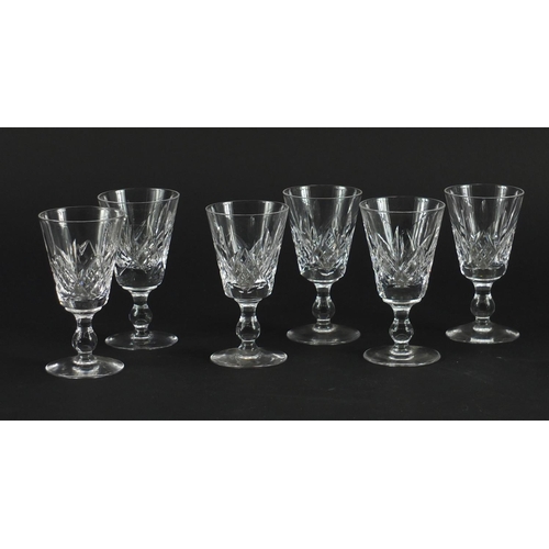 2266 - Two sets of six Stuart crystal glasses, the largest 11cm high