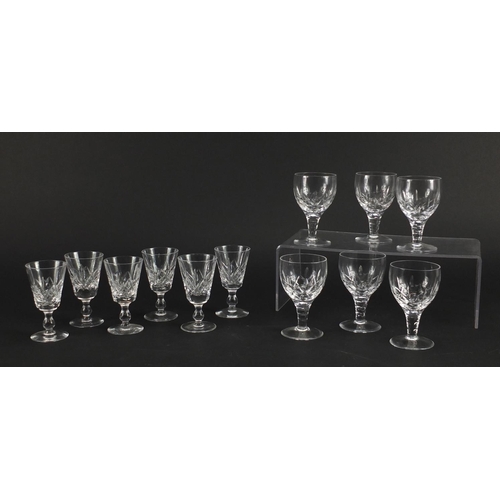 2266 - Two sets of six Stuart crystal glasses, the largest 11cm high