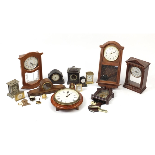 617 - Wall clocks and mantel clocks including Smith's, Junghans, Emperor and London Clock Company