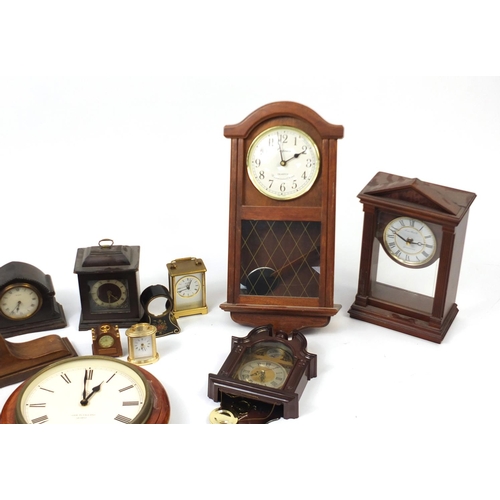 617 - Wall clocks and mantel clocks including Smith's, Junghans, Emperor and London Clock Company